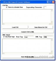 CSV to XML Export & Convert Software screenshot